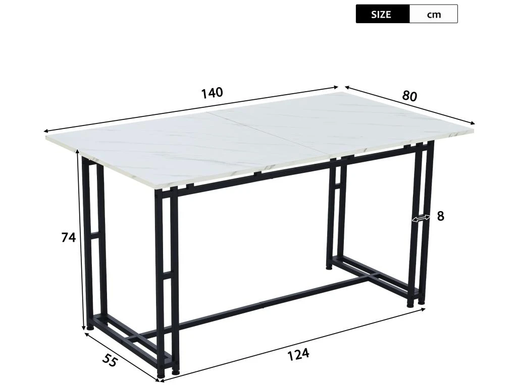 Ensemble Table Et 4 Chaises - Table Noire 140x80cm - Structure En Métal - Chaise En Lin Gris 2 Ensemble Table Et 4 Chaises - Table Noire 140x80cm - Structure En Métal - Chaise En Lin Gris – Image 2