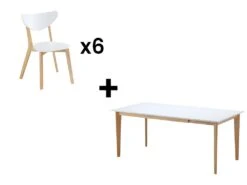 Ensemble Table + 6 Chaises - CARINE - Blanc -Mobilier De Restaurant ensemble table et chaise 491869