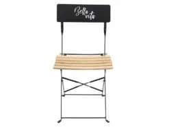 MALAM - Ensemble Table Repas Carrée Pliante + 2 Chaises Pliantes Noires -Mobilier De Restaurant ensemble table et chaise 9902811