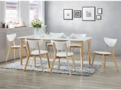 Ensemble Table + 6 Chaises - CARINE - Blanc