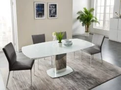 Ensemble Table + 4 Chaises TALICIA - Blanc Et Anthracite -Mobilier De Restaurant ensemble tables chaises 301289