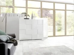 Buffet Haut CALISTO - 2 Portes - Blanc Laqué -Mobilier De Restaurant fauteuil massant 424005