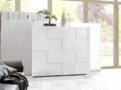 Buffet Haut CALISTO - 2 Portes - Blanc Laqué