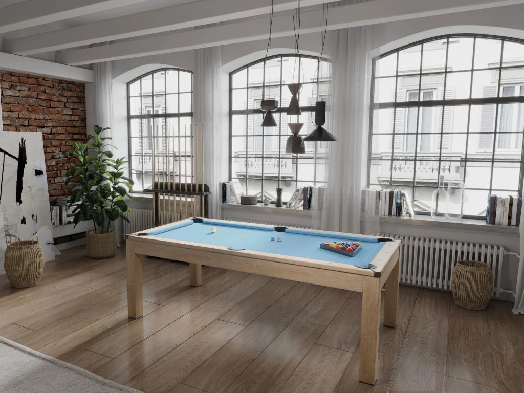 Table Transformable - Billard & Ping-pong BALTHAZAR - 213*112*81.5cm - Bleu 2 Table Transformable - Billard & Ping-pong BALTHAZAR - 213*112*81.5cm - Bleu – Image 2