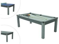 Table Transformable - Billard & Ping-pong BALTHAZAR - 213*112*81.5cm - Gris -Mobilier De Restaurant jeux interieur 506129