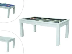 Table Transformable Blanche - Billard & Ping-pong - L182 X L102 X H80 Cm - HENK -Mobilier De Restaurant jeux interieur 506135