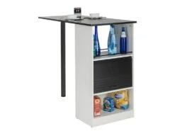 Table De Cuisine Et Meuble De Rangement Blancs - Coloris: Noir