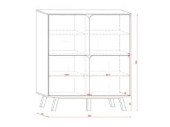 Buffet Haut Design Type Scandinave Collection AOMORI 4 Portes, Coloris Blanc Et Gris Mat -Mobilier De Restaurant meuble de cuisine 9544455