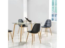 VERANA - Table Repas Rectangulaire Plateau En Verre -Mobilier De Restaurant table a manger 10030935