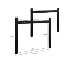 4 Pieds De Table De Repas Minimalistes Métal Noir H.65 Cm - 09 -Mobilier De Restaurant table a manger 10031113