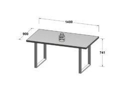 Table De Repas L140 Cm Plateau Chêne Pieds Luge Métal Noir - CORSE 02 -Mobilier De Restaurant table a manger 10031173