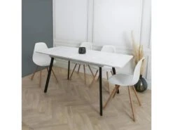 MIOS - Table Repas 120cm Allongeable Imitation Marbre -Mobilier De Restaurant table a manger 10031195