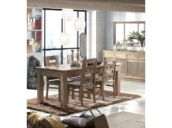 MERAPI - Table En Bois Marron L150 4/6 Personnes