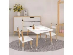 LAPIS - Ensemble Table Et 2 Chaises Enfant Base Crayons -Mobilier De Restaurant table a manger 10032233