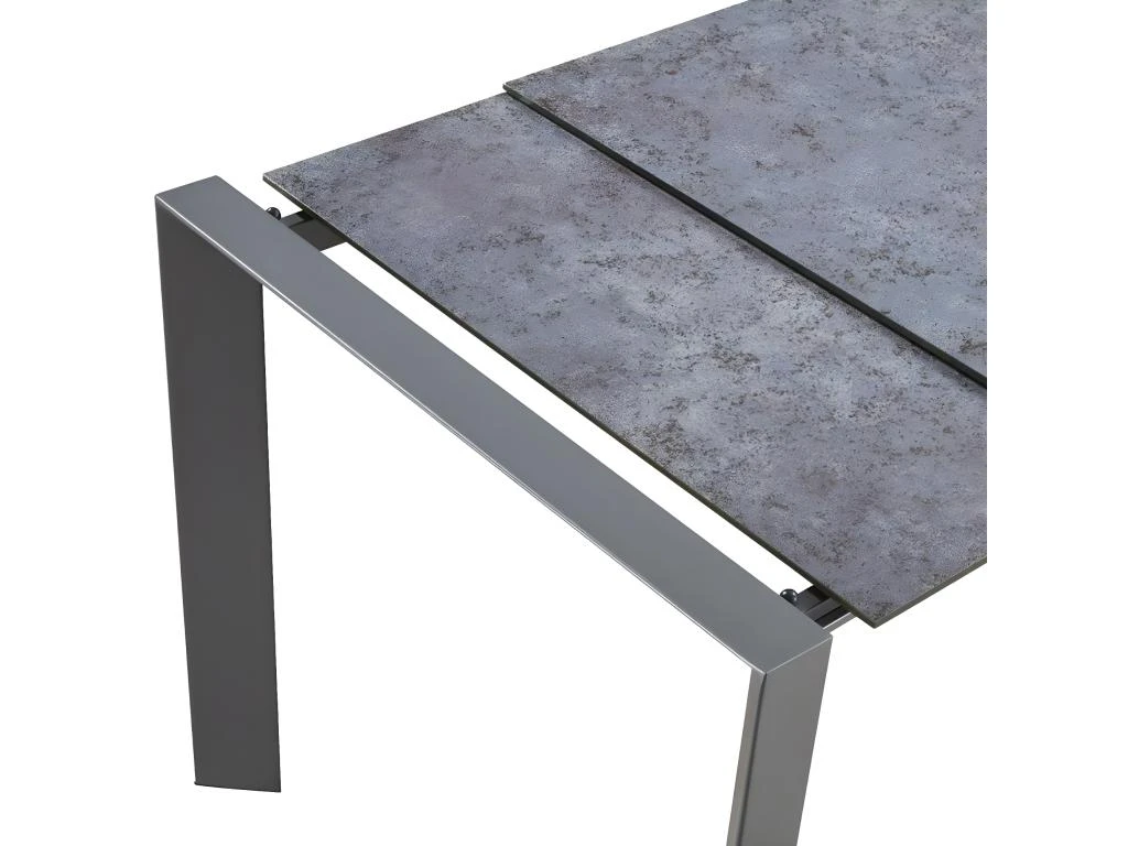 GELD - Table Repas Rectangulaire Métal Et Verre 2 GELD - Table Repas Rectangulaire Métal Et Verre – Image 2