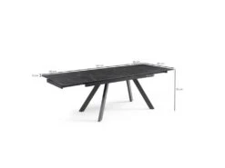 Table Extensible 160/240 Cm Céramique Noir Marbré Pieds Inclinés - INDIANA 08 -Mobilier De Restaurant table a manger 10035721