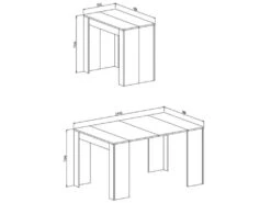 Table Console Extensible Avec Rallonges,jusqu'a 140 Cm, Couleur Blanc Mat. 7 Table Console Extensible Avec Rallonges,jusqu'a 140 Cm, Couleur Blanc Mat. -Mobilier De Restaurant table a manger 10035731