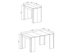 Table Console Extensible Jusqu'a 140 Cm, Couleur CIMENT, Dimensions Fermee : 90x50x78 Cm. -Mobilier De Restaurant table a manger 10035901