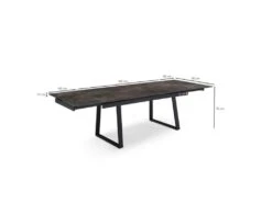 Table Extensible 160/240 Cm Céramique Gris Vieilli Pied Luge - MAINE 02 -Mobilier De Restaurant table a manger 10233609