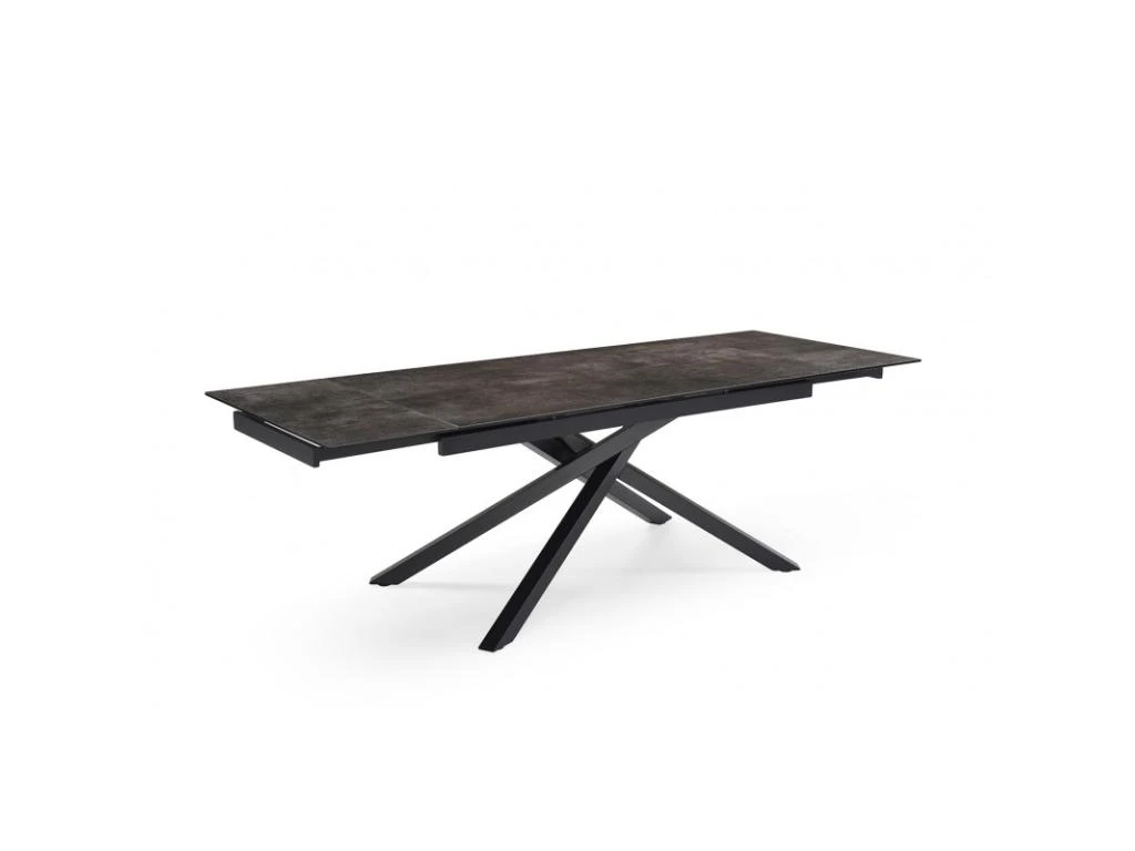 Table Extensible 160/240 Cm Céramique Gris Vieilli Pied Torsadé - MAINE 05 2 Table Extensible 160/240 Cm Céramique Gris Vieilli Pied Torsadé - MAINE 05 – Image 2