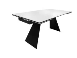 Table De Repas Extensible 160/240 Cm En Céramique Blanc - OPALE