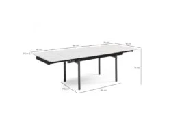 Table Extensible 160/240 Cm Céramique Blanc Marbré Pieds Droits - NEVADA 09 -Mobilier De Restaurant table a manger 10233757