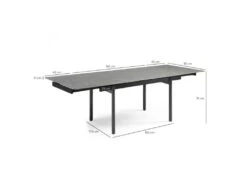 Table Extensible 160/240 Cm Céramique Gris Marbré Pieds Droits - ARIZONA 09 8 Table Extensible 160/240 Cm Céramique Gris Marbré Pieds Droits - ARIZONA 09 -Mobilier De Restaurant table a manger 10233887