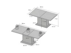 Table De Repas Extensible L160/200 Cm Effet Bois Vieilli - BUCK -Mobilier De Restaurant table a manger 10233999