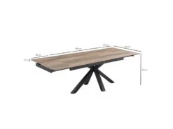 Table Extensible 160/240 Cm Céramique Effet Bois Pied Croisé - TEXAS 04 8 Table Extensible 160/240 Cm Céramique Effet Bois Pied Croisé - TEXAS 04 -Mobilier De Restaurant table a manger 10234017