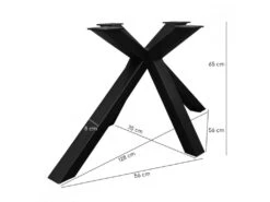 Table Extensible 160/240 Cm Céramique Effet Bois Pied Croisé - TEXAS 04 9 Table Extensible 160/240 Cm Céramique Effet Bois Pied Croisé - TEXAS 04 -Mobilier De Restaurant table a manger 10234019