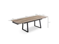 Table Extensible 160/240 Cm Céramique Effet Bois Pieds Luge - TEXAS 02 -Mobilier De Restaurant table a manger 10234155