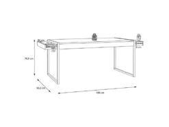 Table De Repas Revêtement Effet Chêne Piètement Métal Noir Mat - MODE 9 Table De Repas Revêtement Effet Chêne Piètement Métal Noir Mat - MODE -Mobilier De Restaurant table a manger 10346499