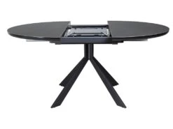 Table Ronde Extensible 120/160 Cm Céramique Gris Anthracite - HARDY -Mobilier De Restaurant table a manger 10346567
