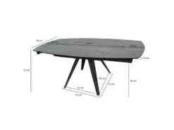 Table Extensible Ovale 120/180 Cm Céramique Gris Anthracite - ADELPHIA -Mobilier De Restaurant table a manger 10346615