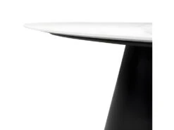 Table De Repas Ronde Plateau Céramique Blanc Et Piètement Noir - ASHE -Mobilier De Restaurant table a manger 10838761