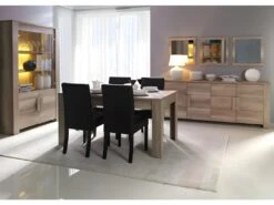 Table Extensible Pour Salle à Manger ROMI. Dimensions 180cm Avec Rallonge 40cm. Coloris Oak Canyon, Chêne Clair -Mobilier De Restaurant table a manger 10849631