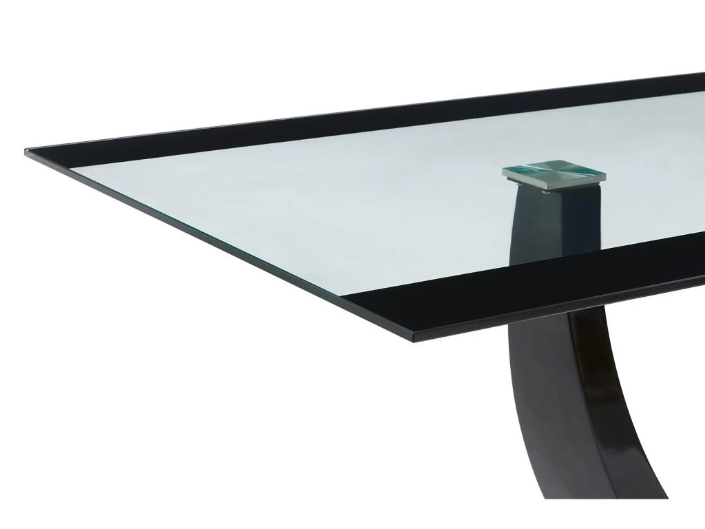 Table à Manger 8 Couverts En Verre Trempé, MDF Et Acier Inoxydable - Noir - MEZZO II 6 Table à Manger 8 Couverts En Verre Trempé, MDF Et Acier Inoxydable - Noir - MEZZO II – Image 6