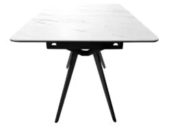 Table De Repas Extensible 130/170 Cm Céramique Blanc Marbré - LAUREL -Mobilier De Restaurant table a manger 10880465