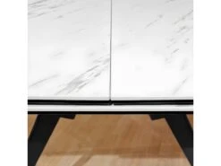 Table De Repas Extensible 130/170 Cm Céramique Blanc Marbré - LAUREL -Mobilier De Restaurant table a manger 10880467