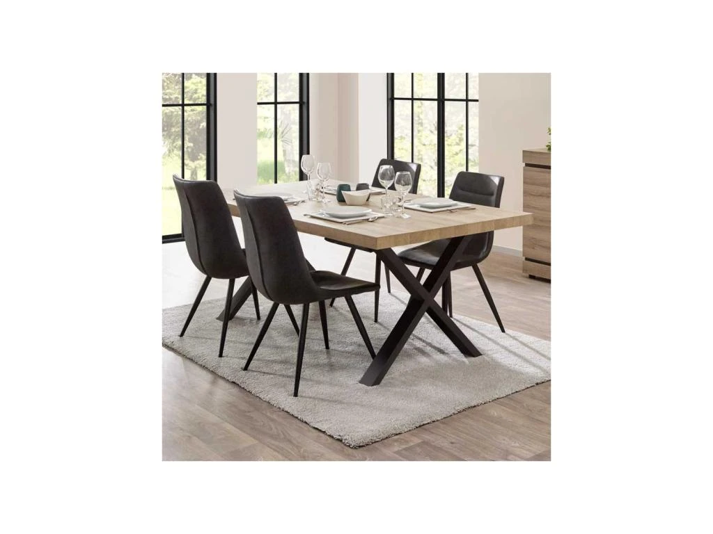 Table De Repas 170 Cm Chêne Naturel - COURTRAI 1 Table De Repas 170 Cm Chêne Naturel - COURTRAI