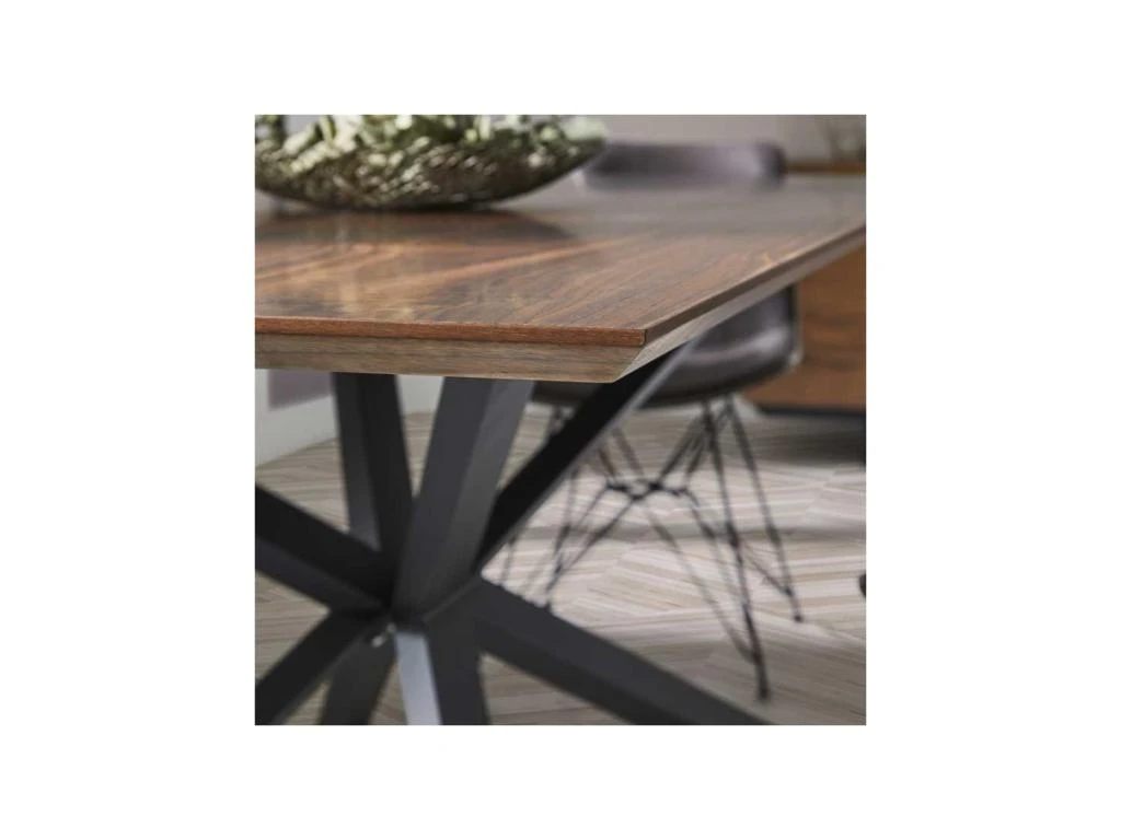 Table De Repas Rectangulaire Noyer/Noir - RUSSELL N°1 4 Table De Repas Rectangulaire Noyer/Noir - RUSSELL N°1 – Image 4