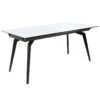 Table Extensible Céramique Blanc 160/210 Cm Et Métal Noir - CAMILIA