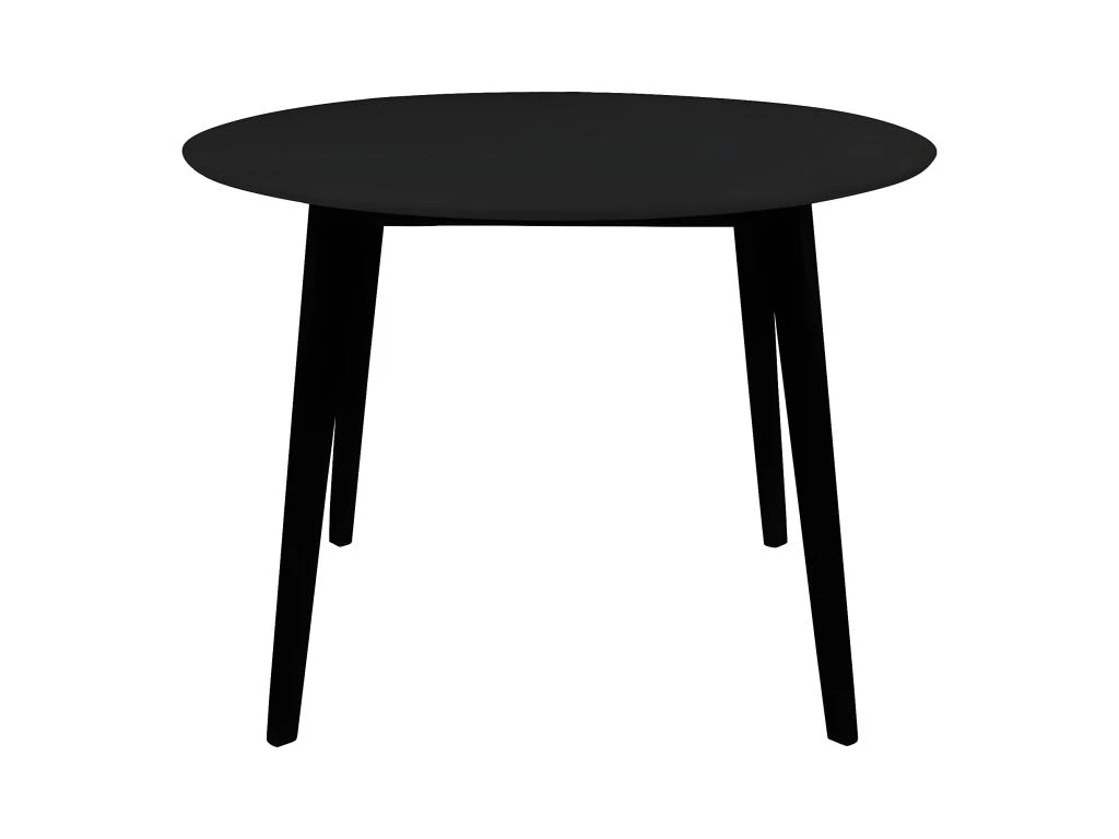 GRAM - Table Repas Ronde 105cm Noire Piètement Hévéa 1 GRAM - Table Repas Ronde 105cm Noire Piètement Hévéa