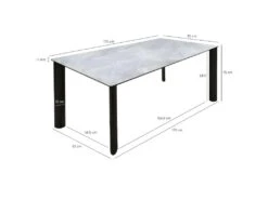 Table De Repas 175 Cm En Céramique Gris Marbré Et Pieds Métal - TULYNE 8 Table De Repas 175 Cm En Céramique Gris Marbré Et Pieds Métal - TULYNE -Mobilier De Restaurant table a manger 11158261