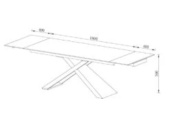 Table à Manger Extensible 6 à 10 Couverts En Céramique Et Métal - Effet Marbre Noir - XERENA De Pascal MORABITO -Mobilier De Restaurant table a manger 11163089