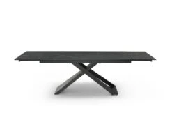 Table à Manger Extensible 6 à 10 Couverts En Céramique Et Métal - Effet Marbre Noir - XERENA De Pascal MORABITO -Mobilier De Restaurant table a manger 11163093