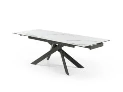 Table à Manger Extensible 6 à 10 Couverts En Céramique Et Métal - Effet Marbre Blanc Et Anthracite - COREMA De Pascal MORABITO -Mobilier De Restaurant table a manger 11200041
