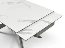 Table à Manger Extensible 6 à 10 Couverts En Céramique Et Métal - Effet Marbre Blanc Et Anthracite - COREMA De Pascal MORABITO -Mobilier De Restaurant table a manger 11200045