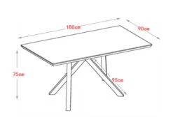 Table à Manger 6 Couverts En MDF Et Acier - Blanc Laqué - YOURILU -Mobilier De Restaurant table a manger 11237823