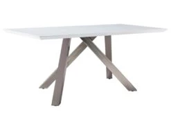 Table à Manger 6 Couverts En MDF Et Acier - Blanc Laqué - YOURILU -Mobilier De Restaurant table a manger 11237831